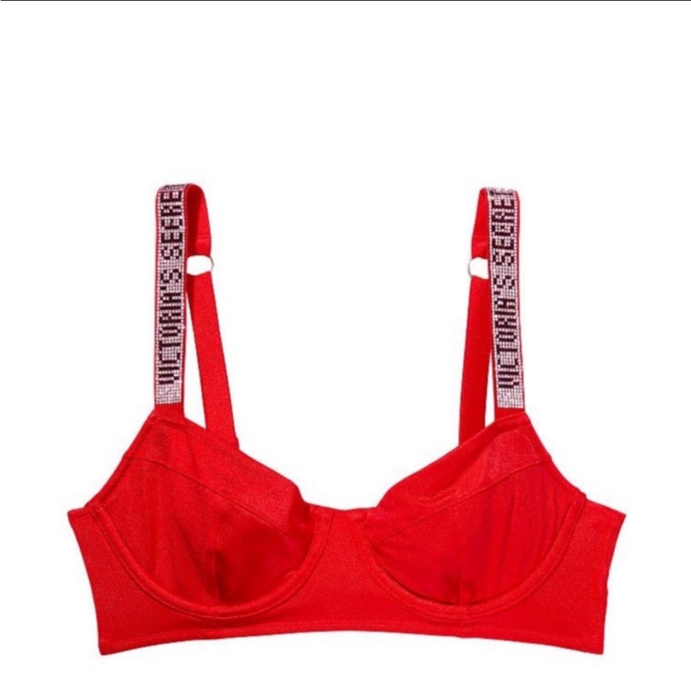 Women's Red Bra with Branded Straps